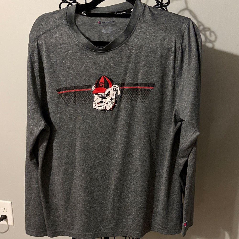 Champions Men’s large Gray Long Sleeve Shirt Georgia Bulldogs